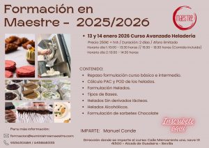 CURSO HELADERÍA AVANZADO ENERO 2026 - Suministros Maestre