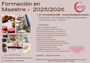 CURSO CHOCOLATERÍA CREATIVA - Suministros Maestre