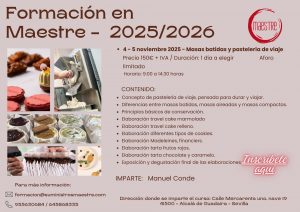CURSO MASAS BATIDAS Y PASTELERIA DE VIAJE - Suministros Maestre